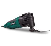 VONROC Outil Multifonction Oscillant 300W-6 Accessoires, Sac de Rangement-1 Outil Oscillant Multifonction 1 lame de Scie Universelle 1 Couteau à Gratter 1 Plaque de Ponçage 3 Feuilles Papier de Verre