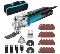 Outil Multifonction Oscillant avec 23 Accessoires, 300W Scie Oscillante avec 10 000 à 22 000 tr/min 6 vitesses variables, Angle d'oscillation de 3°, Multitool pour Couper, Poncer, Gratter