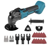 Outil Multifonction Oscillant Compatible avec Makita 18V Batterie, 6 Vitesses Variables, Scie Oscillante, 18 Accessoires pour Découpage Grattage Ponçage Polissage(Piles non incluses)