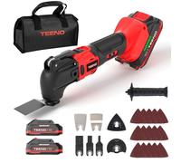 Outil Multifonction Oscillant Sans Fil 20V,TEENO Brushless Outil Multifonction Sans Fil,6 Vitesses Variables,8500-21000 tr,2 piles