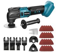 Outil Multifonction Oscillant Sans Fil pour Makita 18V Batterie, Multitool à 6 Vitesses Réglables, Scie Multifonction pour enlever, gratter, couper avec 30 accessoires (piles non incluses)