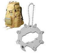 Outil multifonction pour extérieur, outil à main multifonction en acier inoxydable, porte-clés octogonal avec décapsuleur, pour réparation de maison, montage de meubles et homme
