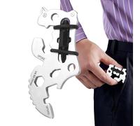 Outil multifonction pour portefeuille, portefeuille, clé à rayons en acier inoxydable, outil 14 en 1, équipement de camping polyvalent, léger et polyvalent pour homme