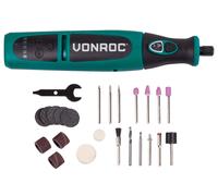 VONROC Outil multifonction 8V - Rotatif - 24 accessoires, un chargeur et un sac de rangement inclus