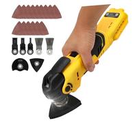 Outil multifonction sans fil, compatible avec batterie Dewalt 18 V, outil oscillant sans balais, 5 sorties d'air réglables, 20 accessoires pour couper, poncer, polir (sans batterie)
