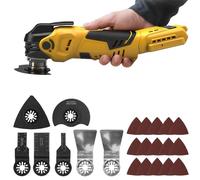 Outil oscillant sans fil compatible avec Dewalt 20 V batterie (SANS batterie), 8 000-22 000 tr/min, outil multifonction sans balais à 5 vitesses avec 22 accessoires, pour couper et poncer