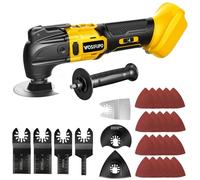 Outil oscillant sans fil pour batterie De-Walt 20 V, kit d'outils multifonctions sans balais 23 pièces avec poignée auxiliaire pour couper, gratter, poncer, 6 vitesses variables (outils uniquement)