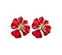 Outil Perles Outils Kits Oversized Flower Earrings Statement Jewelry For Women Étau Trousse Impressionner Bijoux (Red, One Size)