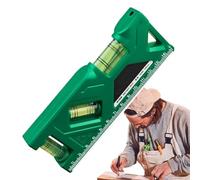 Outil petit niveleur - Niveau bulles multifonctionnel 3-en-1 avec guide | Outil mesure nivellement précision pour la menuiserie, le bricolage et la construction - Niveau charpe