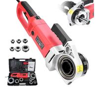 Outil Plomberie Portable, EntraîNement éLectrique Manuel, Machine Fileter Tuyaux 2300W avec 6 Matrices & Mallette & Collier Serrage & Bidon D'Huile Et Balai Charbon Rangement Pratique,6 heads