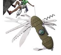 Outil polyvalent de camping | Gadgets de poche portables et cool | 10 en 1 petit avec cutter | Pour la survie en plein air chasse pêche réparation de vélo randonnée hommes femmes père