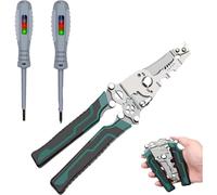 Outil polyvalent pliable 18 en 1 : pince à dénuder et à sertir, 2 tournevis magnétiques 2 en 1 à couple élevé