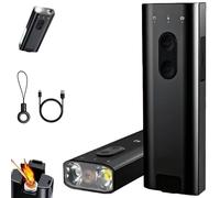 Outil Porte-Clés Edc K3 Ultramulti, Mini Lampe De Poche Rechargeable Avec Clip Diffuseur, Lampe De Poche Multifonctionnelle, Lanterne De Camping Pour Promener, Résistante Aux Intempéries(Noir)