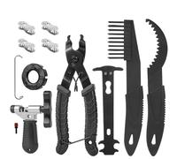 Outil pour Chaîne de Vélo, Ensemble d'outils de Chaîne de Vélo, Pince Chaine Velo, Dérive-chaîne, Jauge de Chaîne, 10 Pcs Kit d'outils de Réparation de Chaîne pour Vélos à 6-11 Vitesses