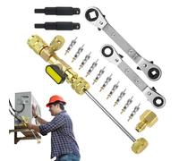 Outil pour enlever Le Noyau de la Tige de Valve AC - Laiton, réutilisable | Outil pour enlever Le Noyau de Valve avec Une opération Simple, Un Remplacement Rapide et Une efficacité élevée |