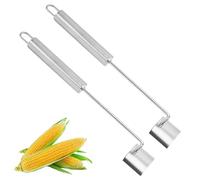 Outil Pour Éplucher Le Maïs En Épi | 2 Pièces en Acier Inoxydable Décortiqueurs Ergonomiques - Outil Pour Éplucher Le Maïs - Pour Pique-Niques Barbecue Cuisine Légumes Salade Sucrée Préparation À