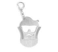 Outil pour homme 5 en 1 sur un anneau porte-clés (toujours bien entretenu) : peigne à barbe, lime à ongles, nettoyant pour ongles, tournevis plat, décapsuleur.