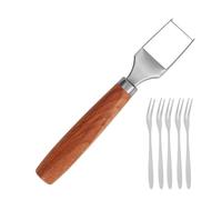 Outil pour trancher la pastèque, coupeur à cubes de pastèque | Coupeur de moulin à antirouille de qualité alimentaire avec fourches | Coupe-fruits à moulin avec poignée en bois, outil ergono