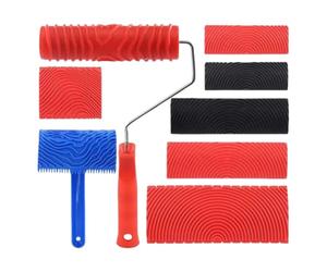 Outil pour veiner le bois, set de 8 pièces pour textures | Rouleau à peindre avec effet veiné | pour meubles, portes, table, cuisine, salon, chambre, garage, porte-serviette, armoire