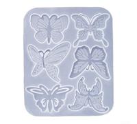 Outil pratique en silicone pour les travaux manuels en résine avec motif papillon et pendentif, utilisé dans la fabrication de bijoux et de porte-clés (papillon)