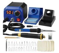 Outil professionnel pour brûleurs à bois - Kit de pyrogravure avec double stylo & double raccord - Kit de pyrogravure - Kit de machine à pyrograver - Station de pyrogravure avec 23 pointes en fil méta