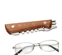 Outil Réglage Lunettes 12x3cm Métal Manche Palissandre, Instrument Ajustement Monture Optique, Dispositif Alignement Branches Plaquettes Nasales, Accessoire Réparation Opticien Précision