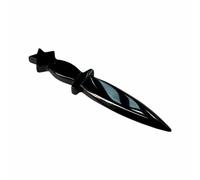 Outil rituel Wicca de Poignard athame d'obsidienne, Fournitures et Outils Wiccan de Pentacle de Pierre gemme Noire pour Alter (Non aiguisés)