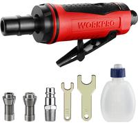 Outil Rotatif a Air Comprime 1/4 (6,3mm) WORKPRO, Meuleuse Droite Pnematique Professionnelle pour Metal, Bois, Plastique, Vitesse de Rotation: 25000 tr/min