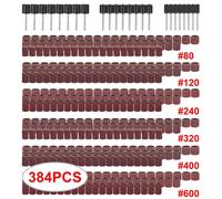 Outil Rotatif De Ponçage, Manchons En Bande, Accessoires De Travail, Meulage Des Ongles, Mandrins, Ensemble De Ponceuse À Tambour, Perçage Abrasif Pour Dremel, 384 Pièces