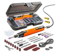 Outil rotatif sans fil rechargeable avec écran LED haute définition et collection complète de plus de 30 accessoires pour bricolage (ensemble orange)