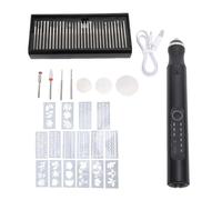 Outil rotatif sans fil, stylo de gravure électrique multifonctionnel en alliage d'aluminium, Mini graveur pour Nail Art, polissage, meulage, perçage, artisanat (Noire)
