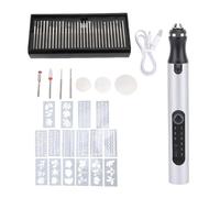 Outil rotatif sans fil, stylo de gravure électrique multifonctionnel en alliage d'aluminium, Mini graveur pour Nail Art, polissage, meulage, perçage, artisanat (Argent)