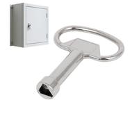 Outil triangulaire en métal pour compteur gaz et armoire électrique | Outil robuste avec poignée antidérapante pour techniciens électriciens sur vannes et coffrets