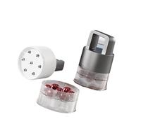 Outil vertical compact pour le traitement des fruits avec bac à saisie et action douce pour économiser de l'espace