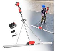 Outil Vibrant pour Béton, Kit Vibrant De Chape en Béton électrique, Règle Dameuse De Nivellement De Béton Alimentée par Batterie, Machine Vibrante De Finition De Cim, 1battery, 1.2M