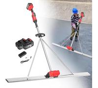 Outil Vibrant pour Béton, Kit Vibrant De Chape en Béton électrique, Règle Dameuse De Nivellement De Béton Alimentée par Batterie, Machine Vibrante De Finition De Cim, 2battery, 1.5M
