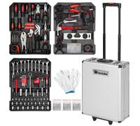 Outillage - TECTAKE - Caisse à outils de 799 pièces ALFONS avec poignée pliante et télescopique, gants inclus - Noir