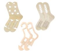Outils à tricoter en bois DIY - Jeu de bloqueurs en bois | Règle à tricoter de 6 pièces | Moule réglable en forme de chaussette pour travaux manuels