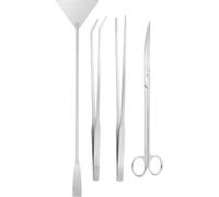 Outils Aquarium - Kit de Nettoyage pour Terrarium 4 Pièces | Spatule Ciseaux en Acier Inoxydable pour Entretien Aquarium Élimination Algues Nourrissage Quotidien