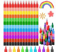 Outils artistiques créatifs, crayons empilables pour l'école et le bureau, crayons modulables aux couleurs vives, idéaux comme récompenses et