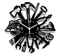 Outils Bois Artiste ➤ Horloge Murale Hydraulique Mécanique Garage Le Maçon Tools Charpentier Idée Cadeau - Instant Karma Clocks 30cm