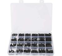 Outils compatibles avec Écrou à vis hexagonal, 360 pièces en nylon noir mâle femelle Kit d'assortiment d'écrous à vis d'espacement hexagonal M2/M2.5/M3, inserts d'écrou
