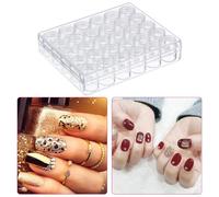 Outils D'art Des Ongles En Plastique Transparent Perle Bijoux Boîte De Rangement Conteneurs Avec 30 Pieces Petits Pots Ronds Vide Mallette De Rangement Conteneur