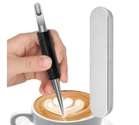 Outils d'Art pour - Stylo À Dessin En Acier Inoxydable Avec Manche En Bois | Équipement,Amateurs De Café Préparation Maison Boutique Cuisine Boulangerie Restaurant Bureau Fête