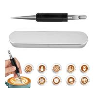 Outils d'Art pour | Stylo Double Embout et Manche en Bois,Équipement,Amateurs De Café Préparation Maison Boutique Cuisine Boulangerie Restaurant Bureau Fête