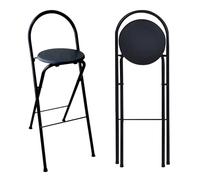 Outils de bar pliables avec hauteur réglable rétro-réglable 60/65/70/75cmCharge maximale 125kgChaises de comptoir de cuisine portablesIntérieur/extérieur (Black Set of 7)