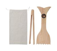 Outils de barbecue - Kit de barbecue - Brosse à barbecue - Grattoir en bois naturel pour barbecue - Outil d'ancrage avec puces pour fumer, barbecue et papa - Pour amateurs de barbecue