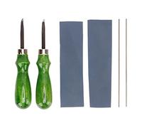 Outils de biseautage de bord, acier allié de haute dureté, outil de coupe de bord artisanal avec manche en bois pour projets de bricolage en cuir, 2 tailles incluses