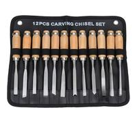 Outils de Charpentier Sculpture sur Bois Couteau à découper Ciseau à Bois Ciseau à découper Ensemble de 12 pièces avec Manche en Bois pour Salle d'outils