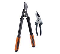 Outils de Coupe - BLACK+DECKER - Ensemble 2 pièces - Sécateur 20 cm - Ébrancheur 53 cm - Acier trempé